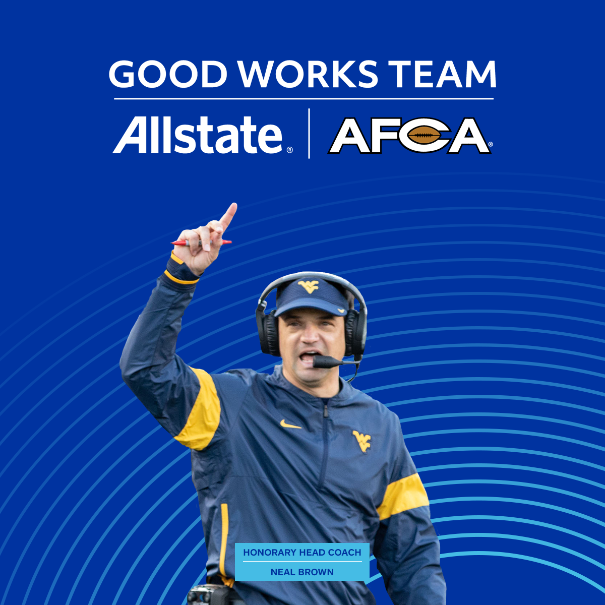 Neal Brown Allstate Good Works Team Head Coach